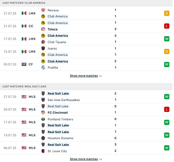PD Club America vs Real Salt Lake